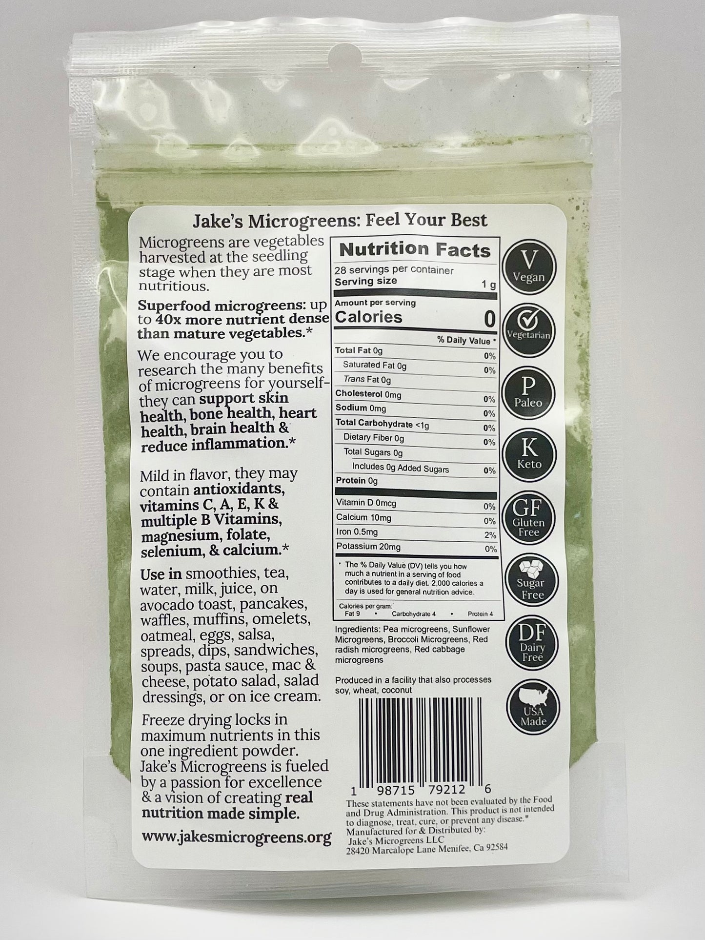 Organic Pure Microgreen Powder