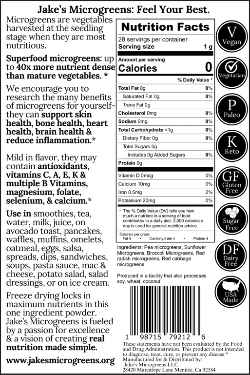 Organic Pure Microgreen Powder