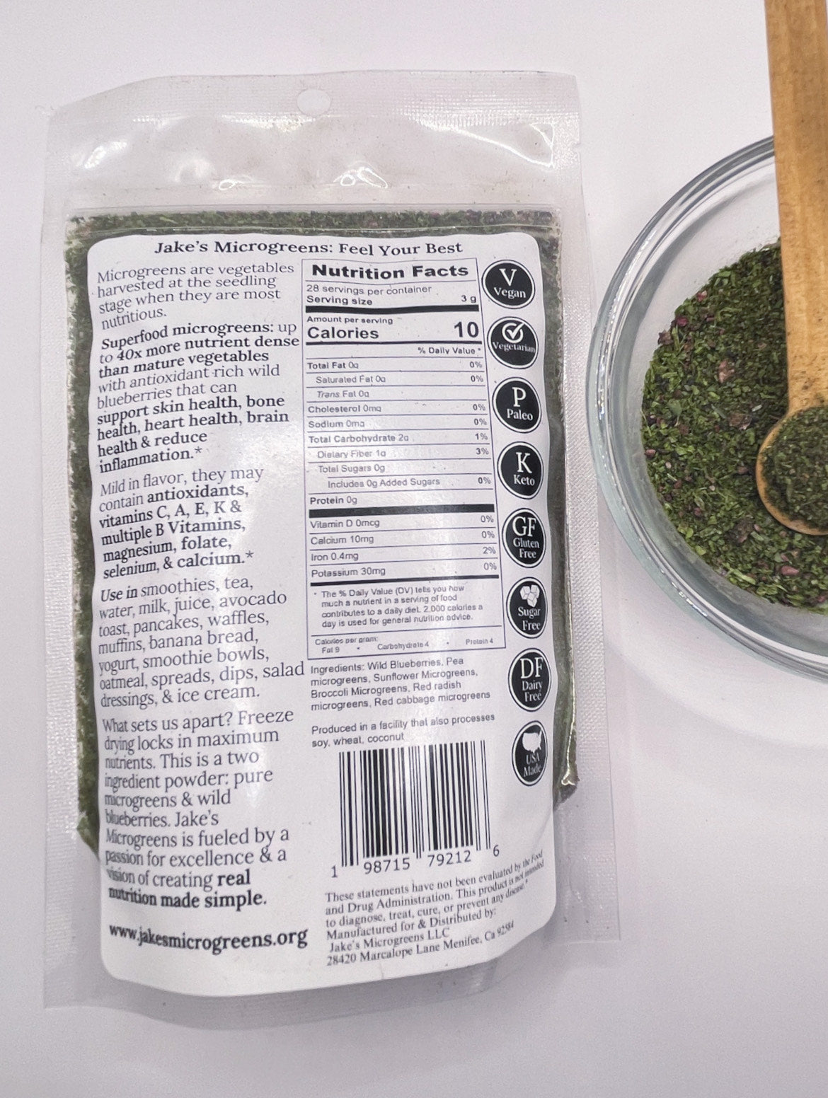 Organic Microgreen & Wild Blueberry Powder